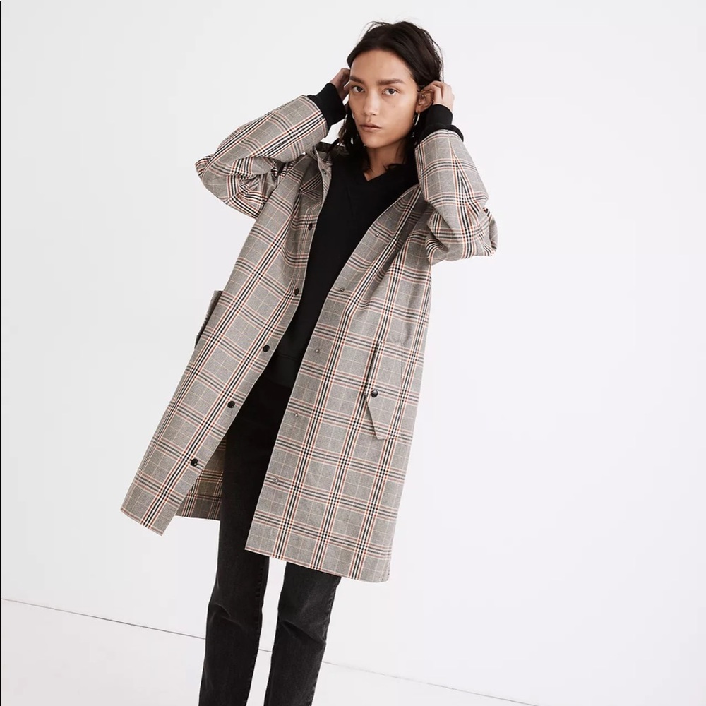 Madewell Plaid Brookwood Raincoat